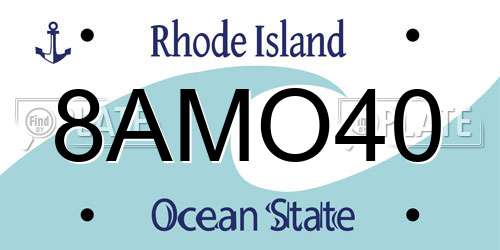 8AMO40 Rhode Island License Plate