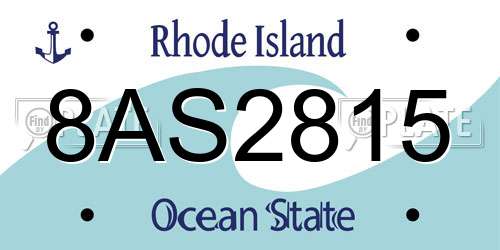 8AS2815 Rhode Island License Plate