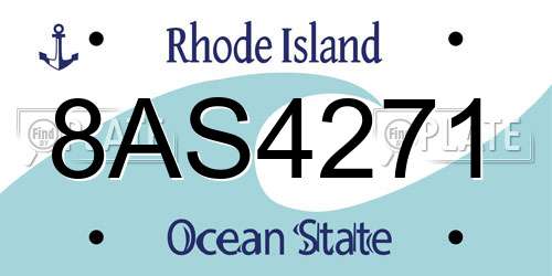 8AS4271 Rhode Island License Plate