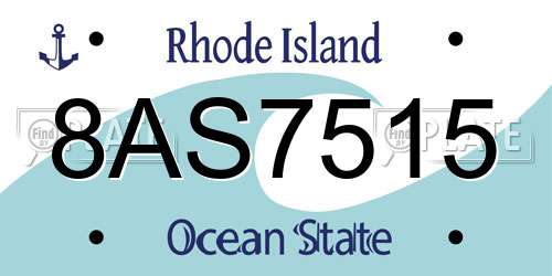 8AS7515 Rhode Island License Plate