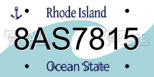 8AS7815 Rhode Island License Plate