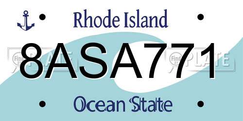 8ASA771 Rhode Island License Plate