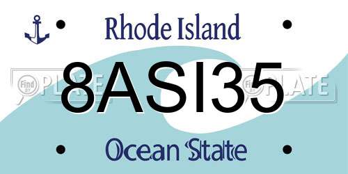 8ASI35 Rhode Island License Plate