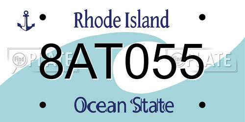 8AT055 Rhode Island License Plate