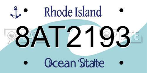 8AT2193 Rhode Island License Plate