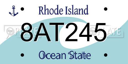 8AT245 Rhode Island License Plate