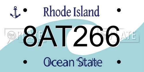 8AT266 Rhode Island License Plate