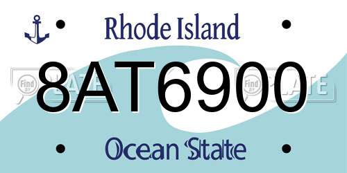 8AT6900 Rhode Island License Plate