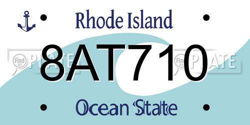 8AT710 Rhode Island License Plate