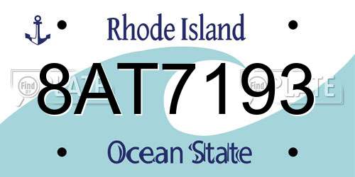 8AT7193 Rhode Island License Plate
