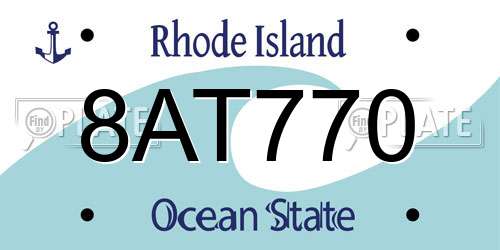 8AT770 Rhode Island License Plate