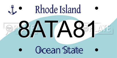 8ATA81 Rhode Island License Plate