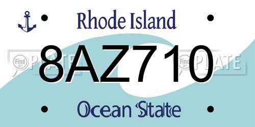8AZ710 Rhode Island License Plate