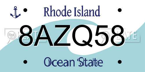 8AZQ58 Rhode Island License Plate