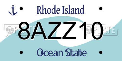 8AZZ10 Rhode Island License Plate