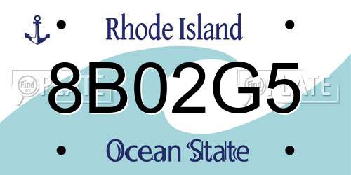 8B02G5 Rhode Island License Plate