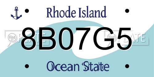 8B07G5 Rhode Island License Plate