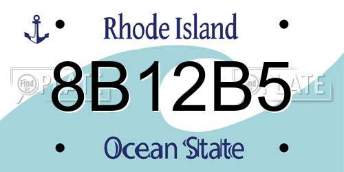 8B12B5 Rhode Island License Plate