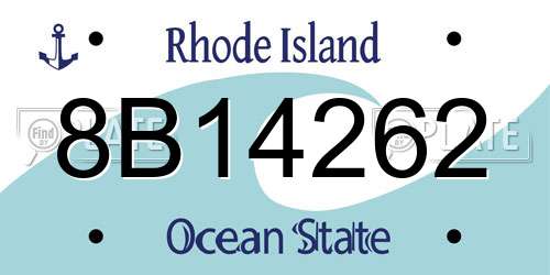 8B14262 Rhode Island License Plate