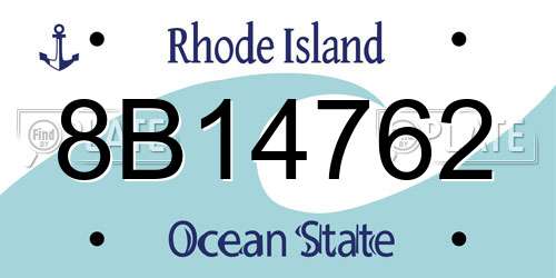 8B14762 Rhode Island License Plate