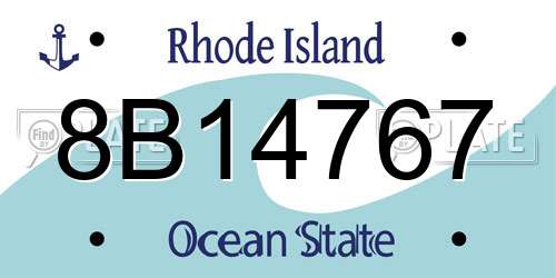 8B14767 Rhode Island License Plate