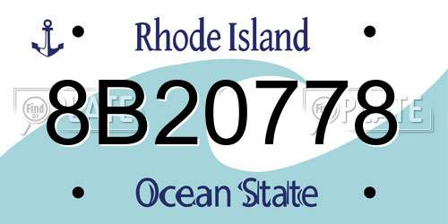 8B20778 Rhode Island License Plate
