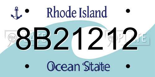 8B21212 Rhode Island License Plate