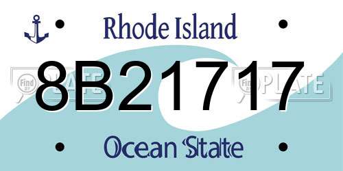 8B21717 Rhode Island License Plate