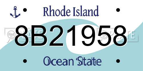 8B21958 Rhode Island License Plate