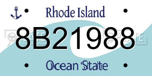 8B21988 Rhode Island License Plate