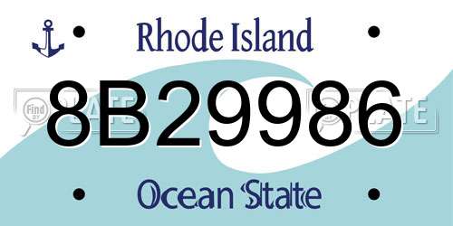 8B29986 Rhode Island License Plate