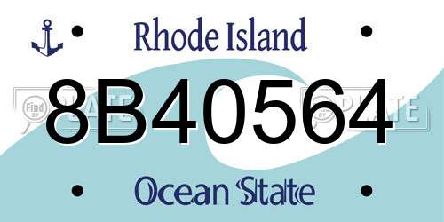 8B40564 Rhode Island License Plate