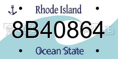 8B40864 Rhode Island License Plate