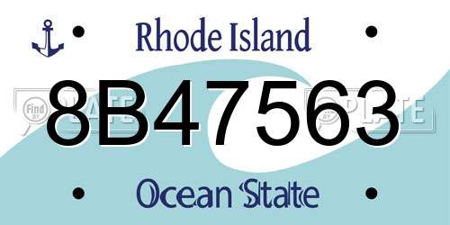 8B47563 Rhode Island License Plate