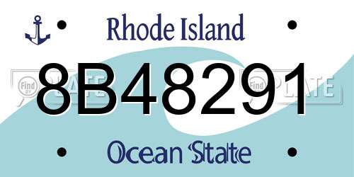 8B48291 Rhode Island License Plate