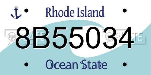 8B55034 Rhode Island License Plate