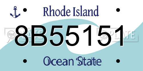 8B55151 Rhode Island License Plate