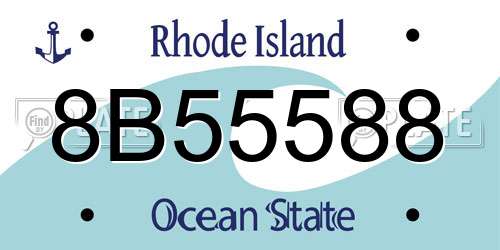 8B55588 Rhode Island License Plate
