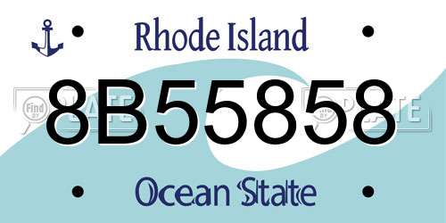 8B55858 Rhode Island License Plate