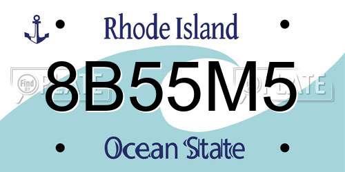 8B55M5 Rhode Island License Plate