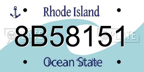 8B58151 Rhode Island License Plate