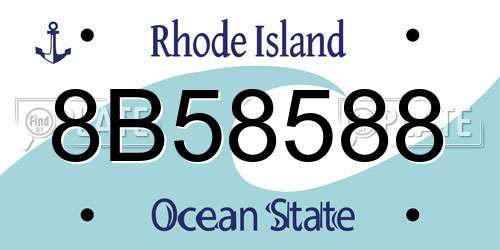 8B58588 Rhode Island License Plate