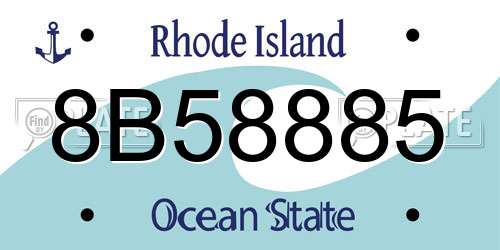 8B58885 Rhode Island License Plate