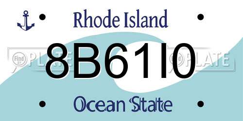 8B61I0 Rhode Island License Plate