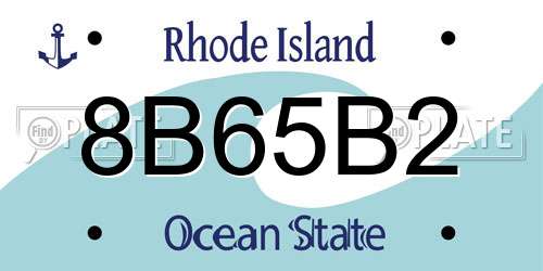 8B65B2 Rhode Island License Plate