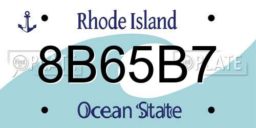 8B65B7 Rhode Island License Plate