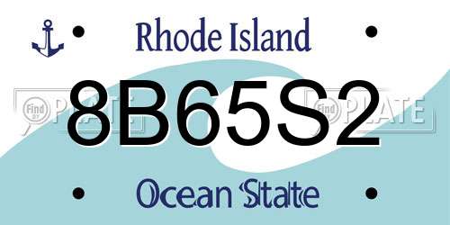 8B65S2 Rhode Island License Plate