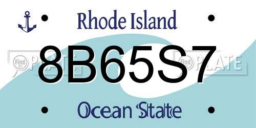 8B65S7 Rhode Island License Plate
