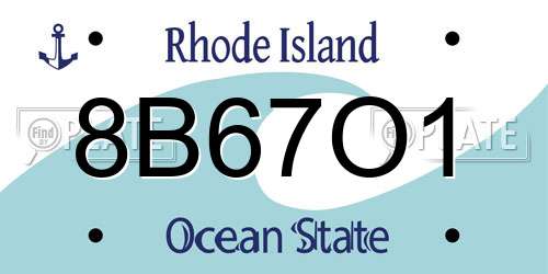8B67O1 Rhode Island License Plate