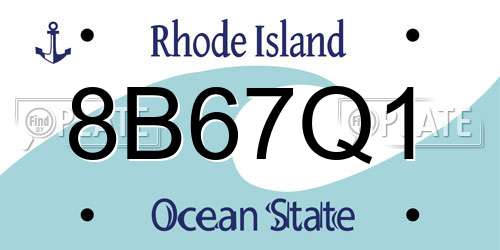8B67Q1 Rhode Island License Plate
